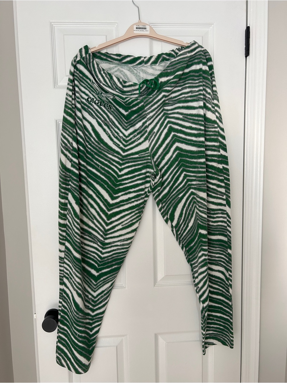 Zubaz Vintage Philly Eagles Green Zebra-Stripe Pants - size L